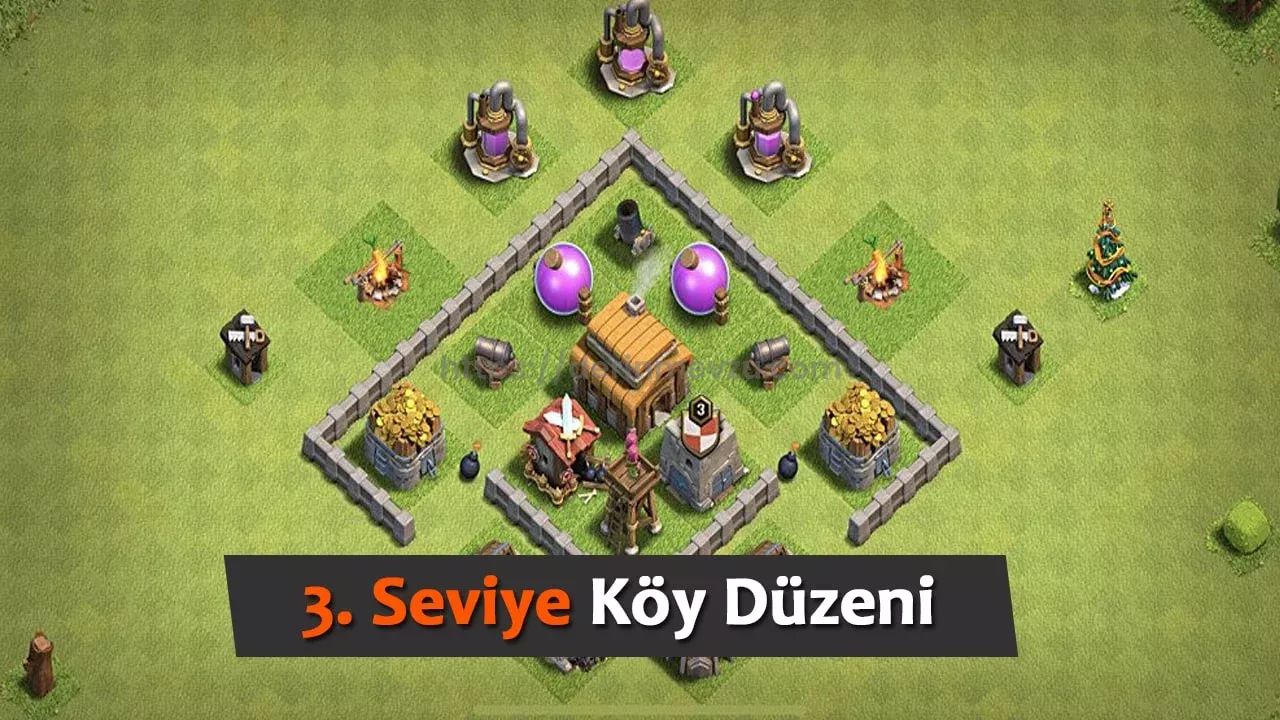 Clash of Clans 3. Seviye Köy Düzeni 2025 Güncel Kopyalama Bağlantılı