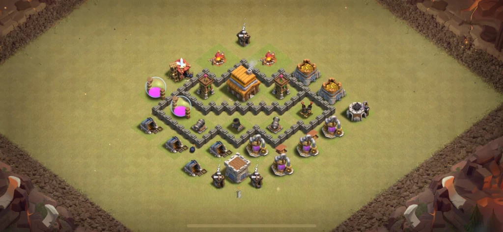 Clash of Clans 4. Seviye Köy Düzeni 2025 Güçlü Savunma Dizilişi 22 Clash of Clans 4. Seviye Köy Düzeni 2025 1