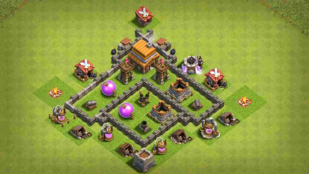 Clash of Clans 4. Seviye Köy Düzeni 2025 Güçlü Savunma Dizilişi 11 Clash of Clans 4. Seviye Köy Düzeni 2025