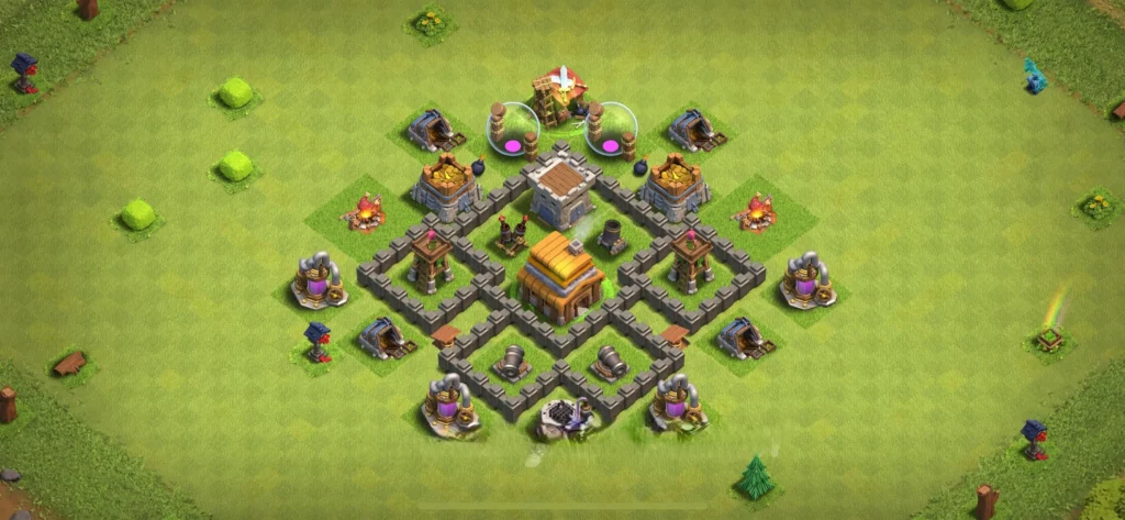 Clash of Clans 4. Seviye Köy Düzeni 2025 Güçlü Savunma Dizilişi 27 Clash of Clans 4. Seviye Köy Düzeni 2025 3