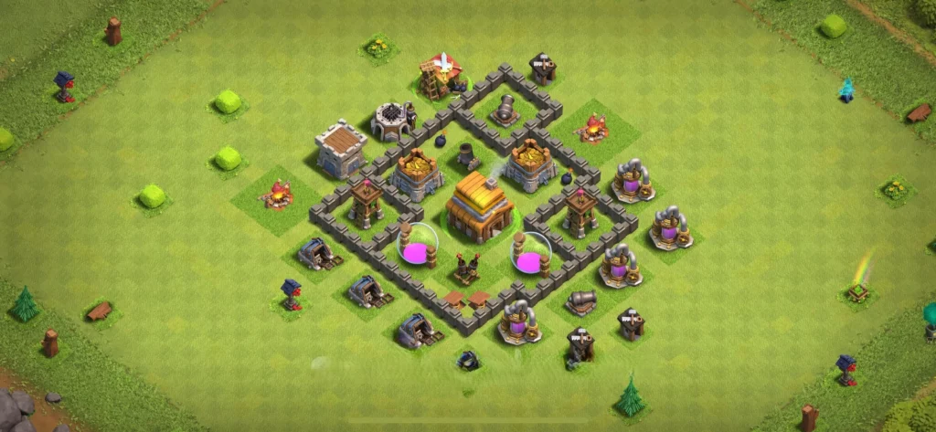 Clash of Clans 4. Seviye Köy Düzeni 2025 Güçlü Savunma Dizilişi 17 Clash of Clans 4. Seviye Köy Düzeni 2025 Güncel