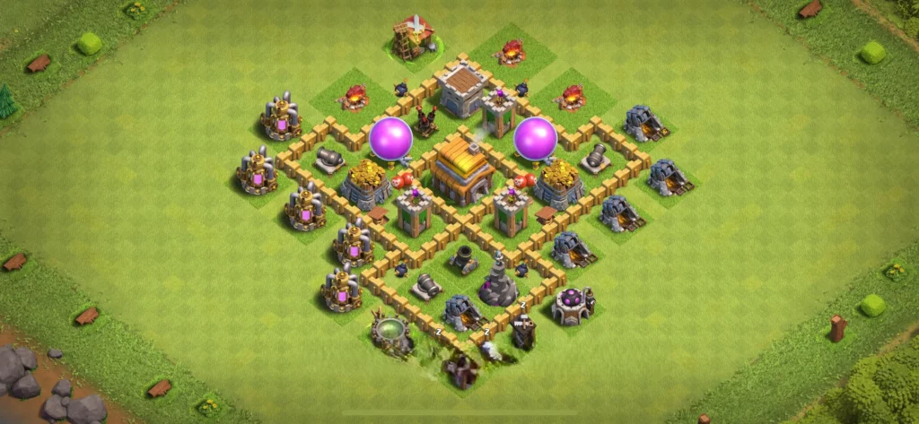 Clash of Clans 5. Seviye Köy Düzeni 2025 İçin En Yeni Stratejiler 33 Clash of Clans 5. seviye Köy Düzeni Büyücü Kulesi 2