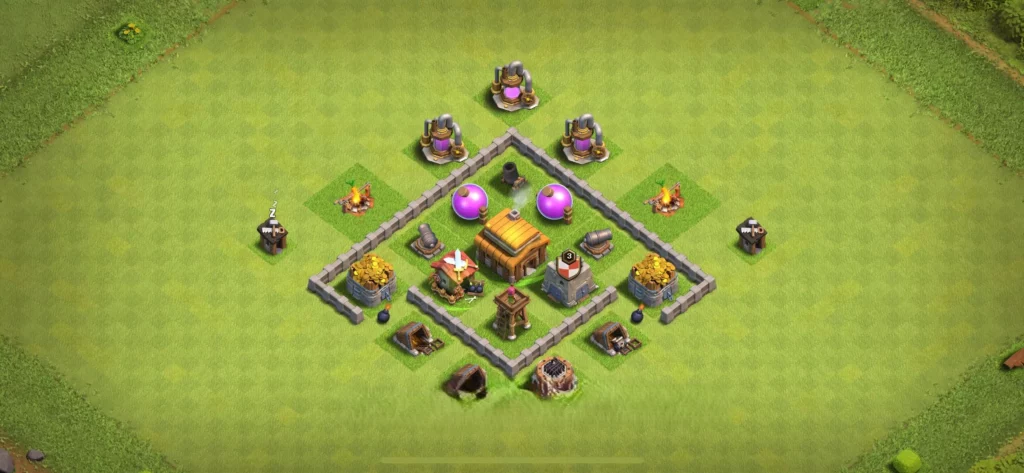Clash of Clans 3. Seviye Köy Düzeni 2025 Savunma ve Kaynak Koruma 18 Coc 3. seviye köy düzeni