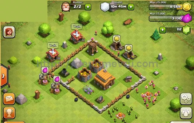 clash of clans 3. seviye belediye binası savunma düzeni