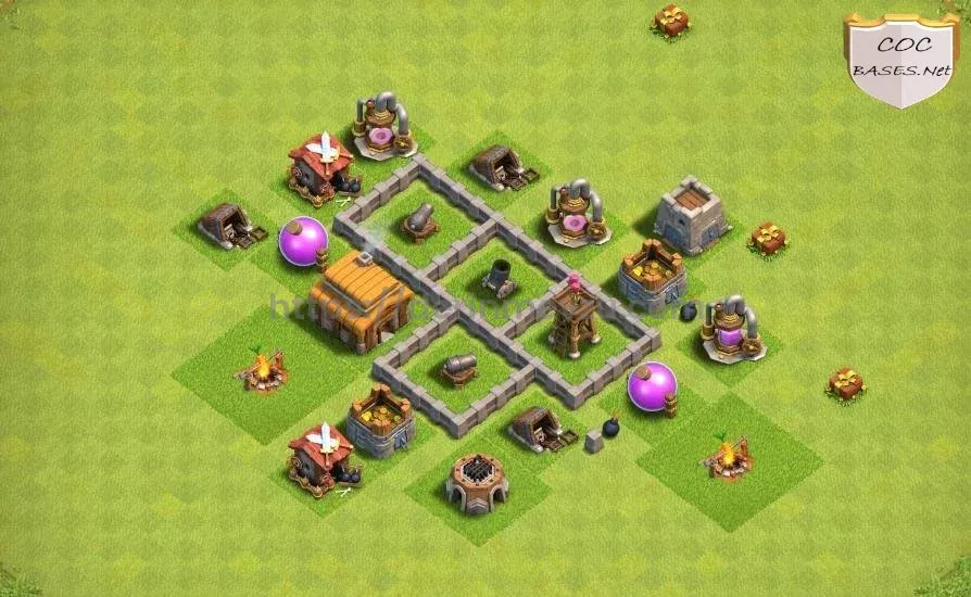 clash of clans 3. seviye köy düzeni ganimet koruma