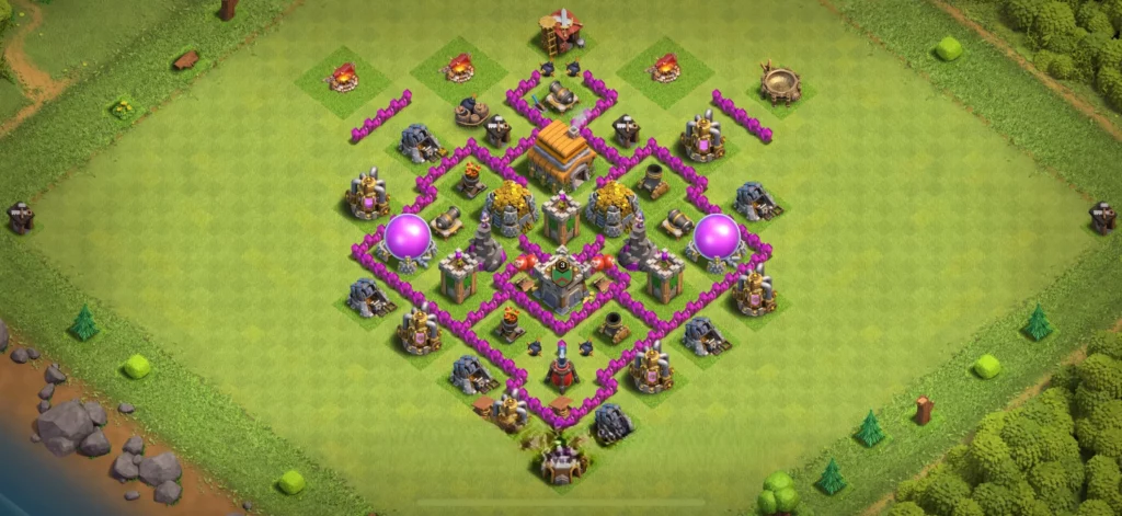 Clash of Clans 6. Seviye Köy Düzeni 2025 En İyi Saldırıya Dayanıklı Düzen 19 clash of clans belediye 6 ganimet koruma düzeni