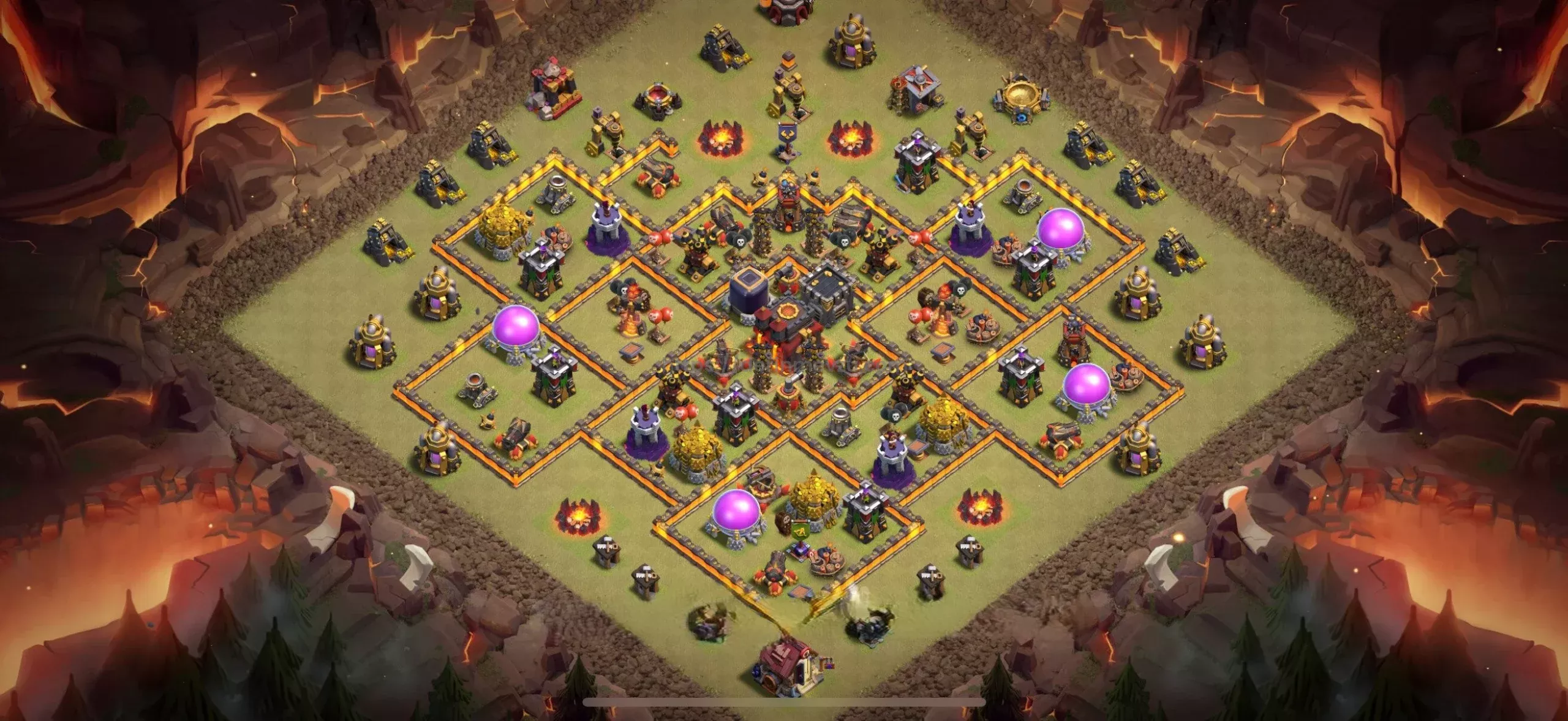 Clash of Clans 10. seviye Köy Düzeni Güncel 2025