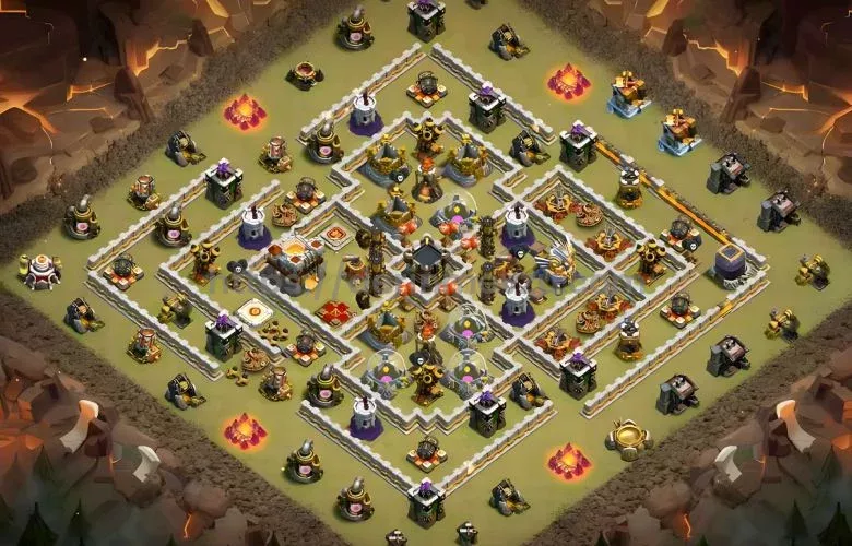 Clash of Clans 11. Seviye Köy Düzeni En Çok 4 Yıldız Almış
