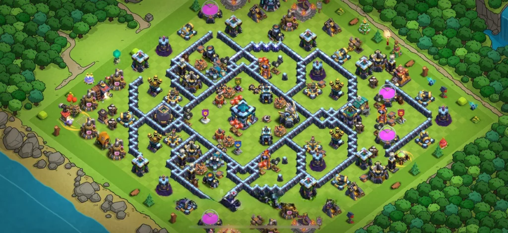 Clash of Clans 13. Seviye Köy Düzeni 2025 Şampiyonlar İçin Köy Tasarımı 19 Clash of Clans 13. Seviye Köy Düzeni Savunma Taktikleri