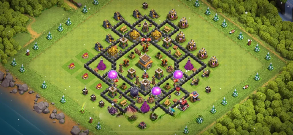 Clash of Clans 8. Seviye Köy Düzeni 2025 Güncel