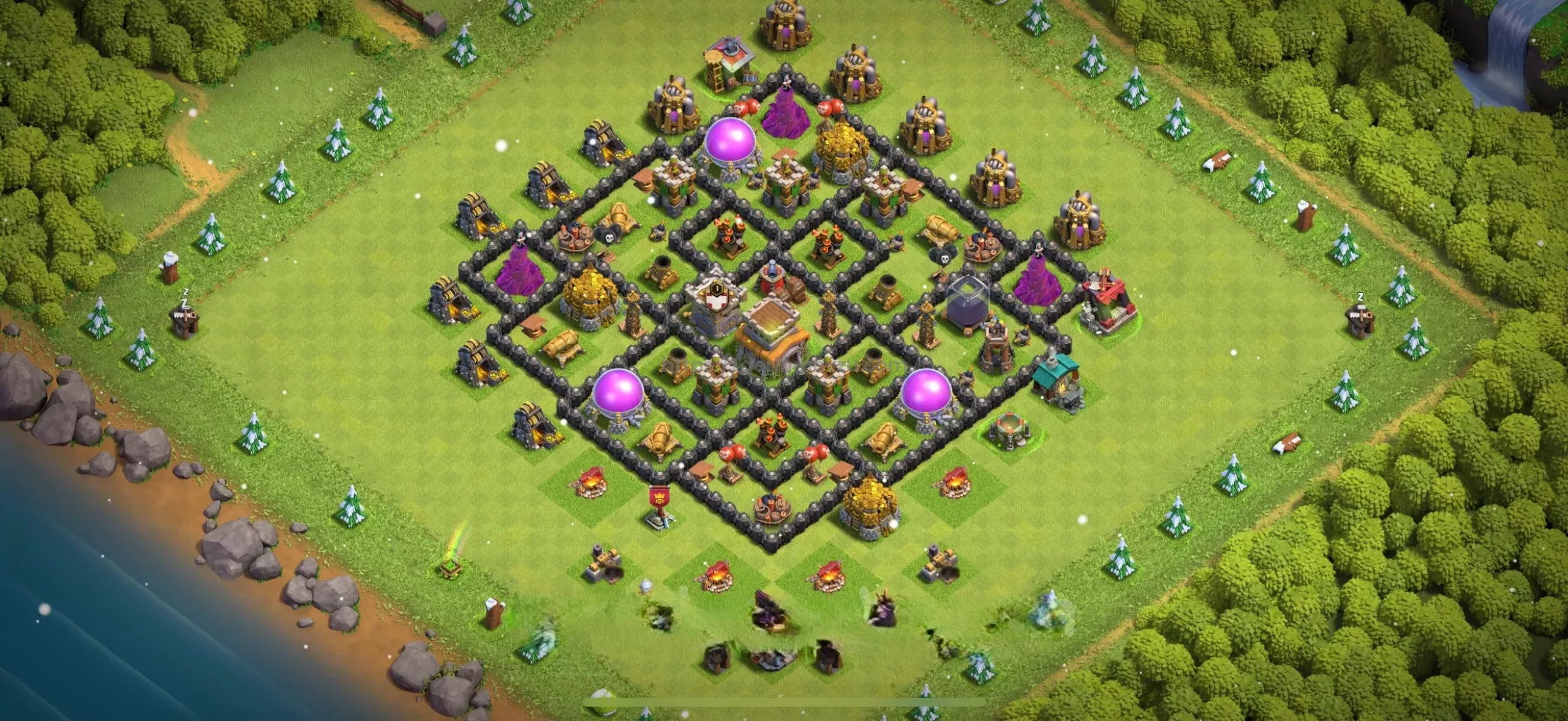 Clash of Clans 8. Seviye Köy Düzeni Kaynak Koruma Garantili