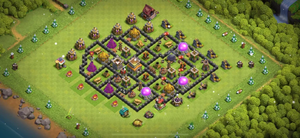Clash of Clans Belediye 8 Savunma Düzeni