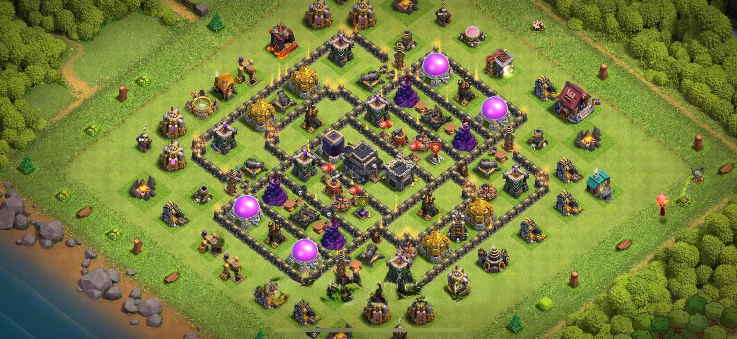Clash of Clans Belediye 9 Anti Ejder Köy Düzeni