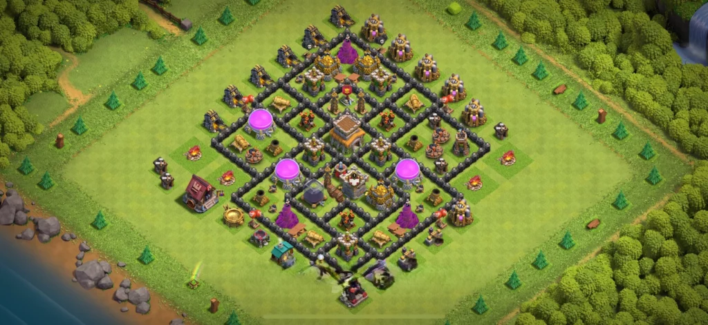 clash of clans 8. seviye köy düzeni